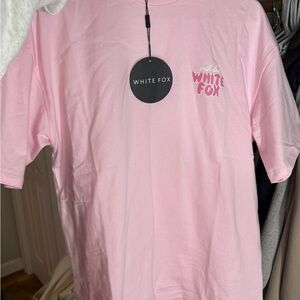 SOLD nwt White Fox With Love Baby Pink Tee SZ XXS/XS